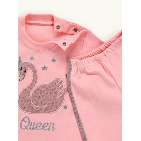 Kojenecká tepláková souprava LABUŤ pudrová