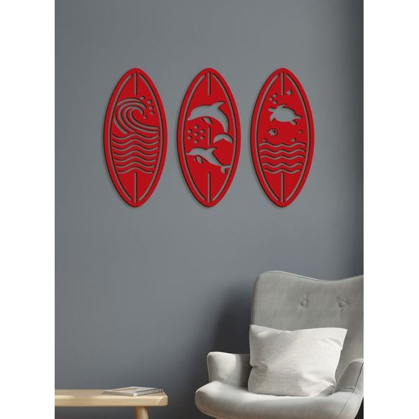 Třídílná nástěnná dekorace SEA