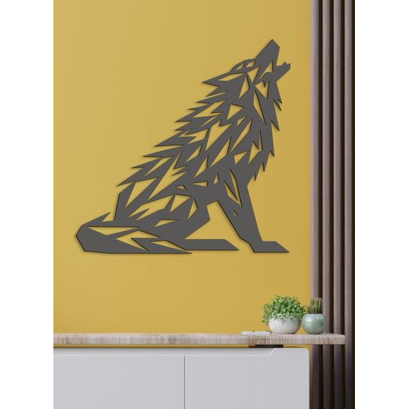 Dřevěný obraz Vytí vlka