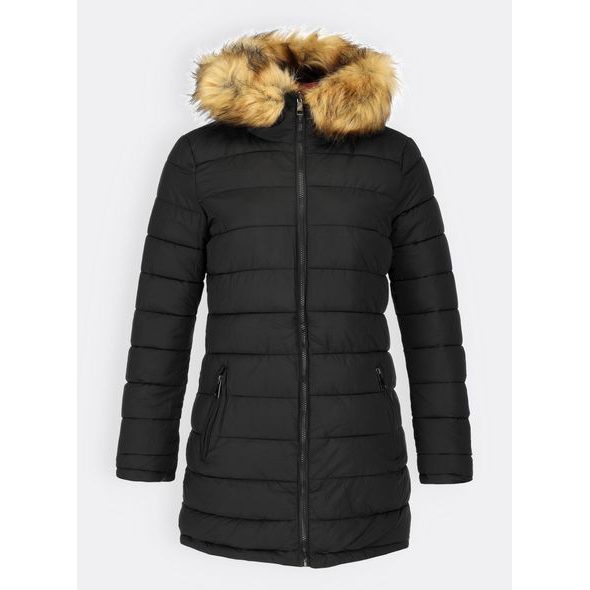 Dámská oboustranná zimní bunda skořicově černá