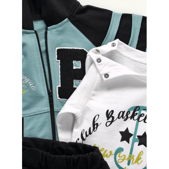 Dětská sportovní tepláková souprava mátově černá