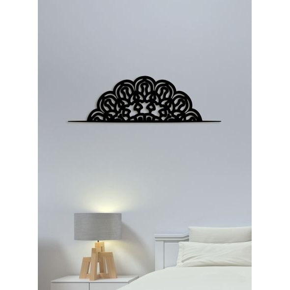 Dřevěná mandala půlkruh FLORA