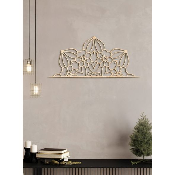 Drevená mandala polkruh CROWN