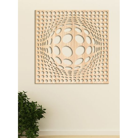 Dřevěný obraz 3D iluze