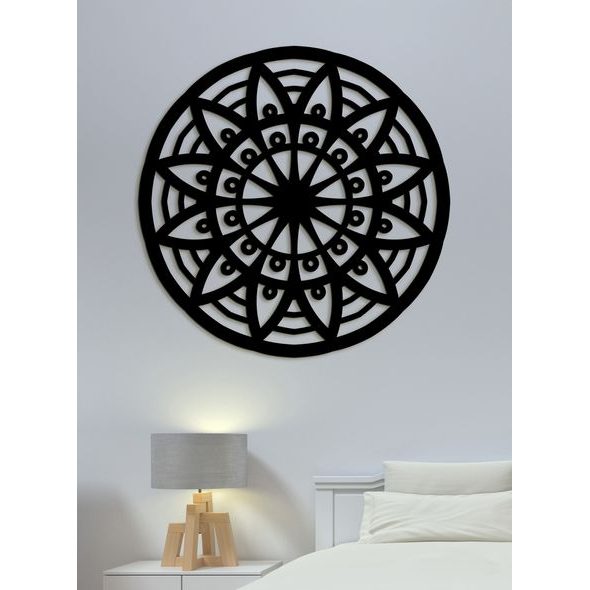 Dřevěná mandala na stěně FLOWER