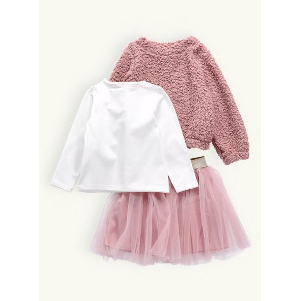 Dětský sukňový set ZAJÍČKY starorůžová