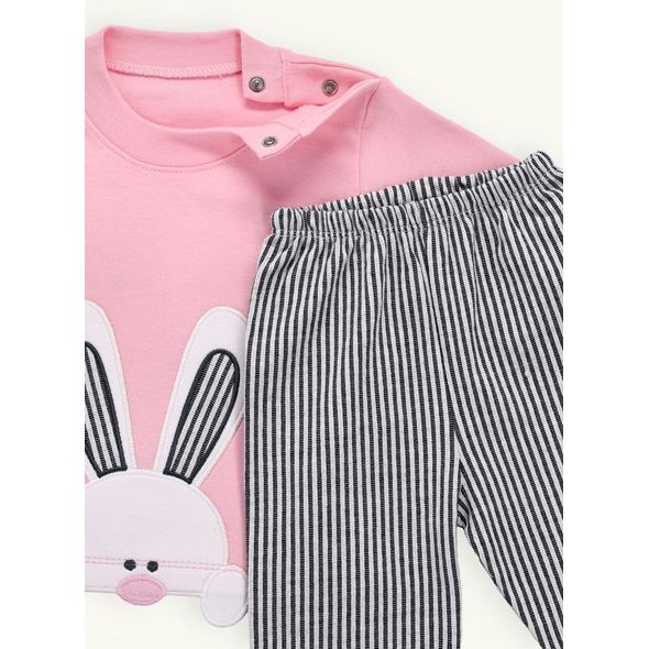 Dětská tepláková souprava UŠATÝ ZAJÍC růžová