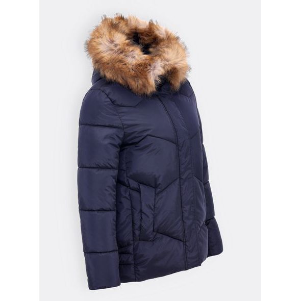 Dámská krátká prošívaná bunda tmavě modrá