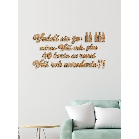 Vtipný drevený nápis na stenu PIVO