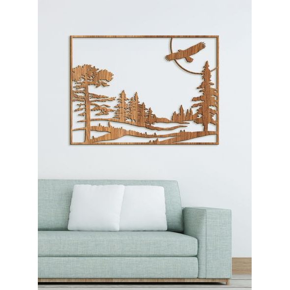 Dřevěný obraz ze dřeva Let orla