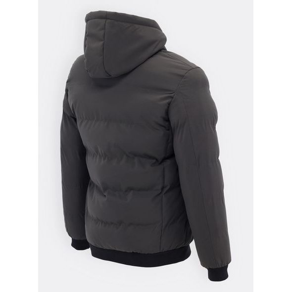 Pánska zimná bunda s kapucňou tmavozelená