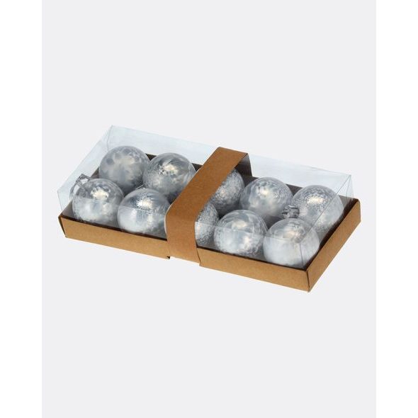 STŘÍBRNÉ VÁNOČNÍ KOULE V KRABICI