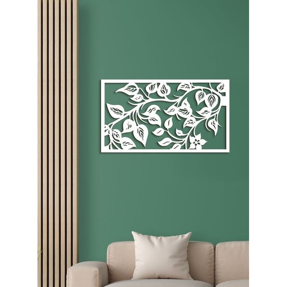 Dřevěný obraz na stěně Lístie