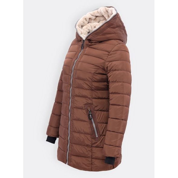 Dámská prošívaná bunda hnědá