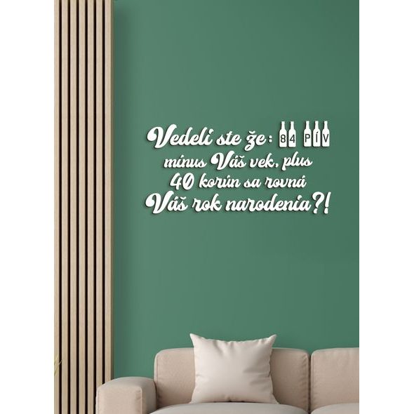 Vtipný drevený nápis na stenu PIVO