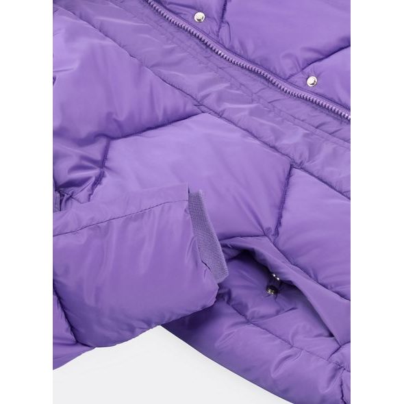 Dámská krátká prošívaná bunda fialová