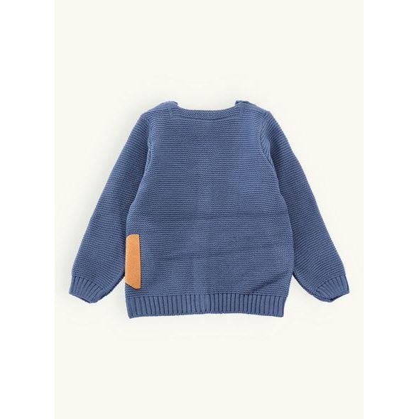 Dětský svetr s medvídkem modrý