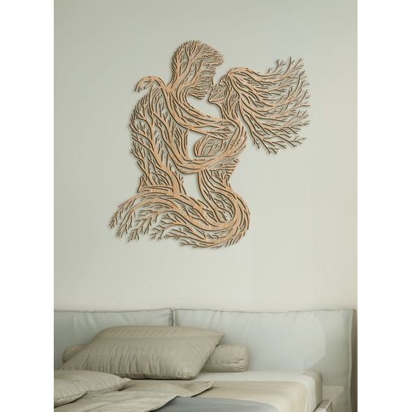 Drevená dekorácia Zamilovaný pár