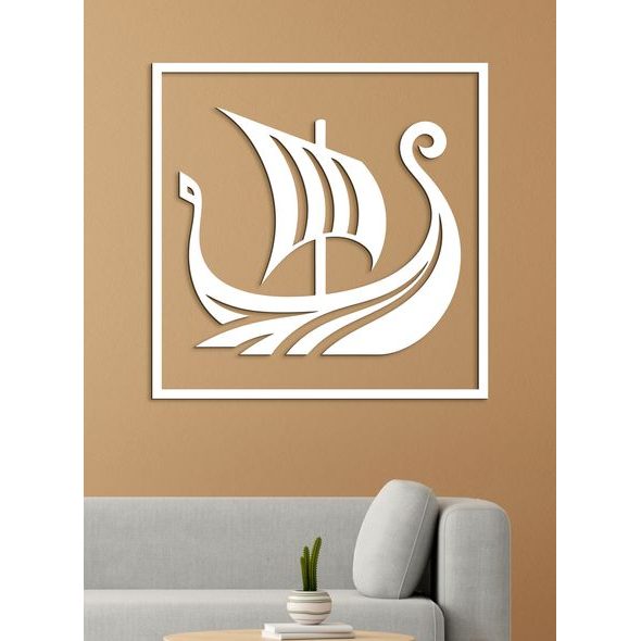 Dřevěný obraz Vikingská loď