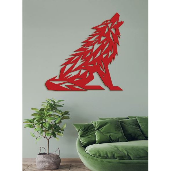 Dřevěný obraz Vytí vlka