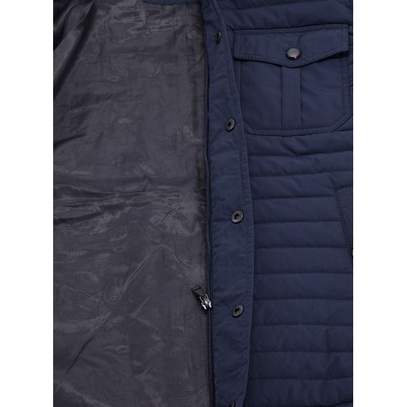 Pánska prechodná prešívaná bunda tmavomodrá