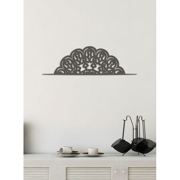 Dřevěná mandala půlkruh FLORA