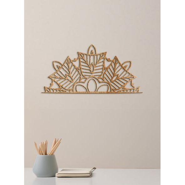 Dřevěná mandala půlkruh Ozdoba