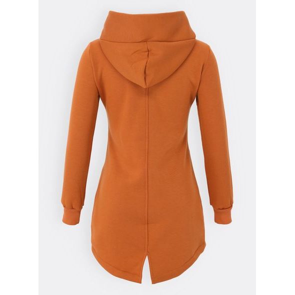 Tehlová dlhá dámska mikina