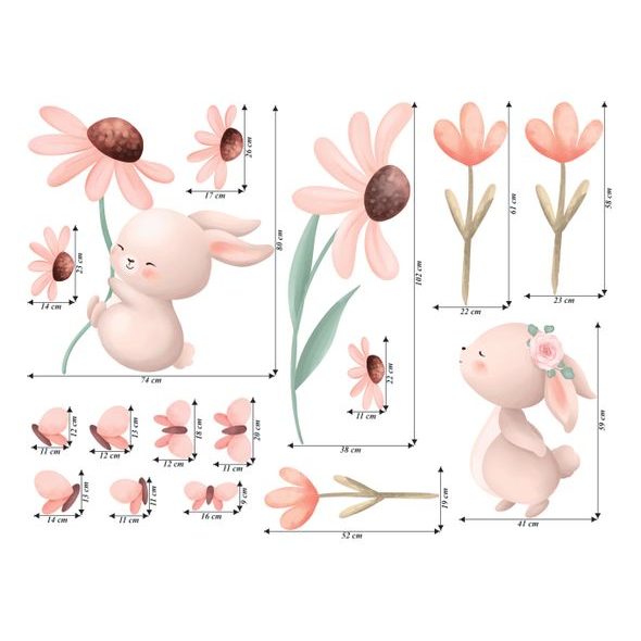 Zajačiky s kvetinami