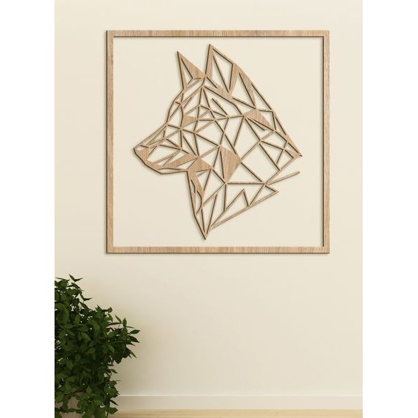 Dřevěný obraz Silueta vlka