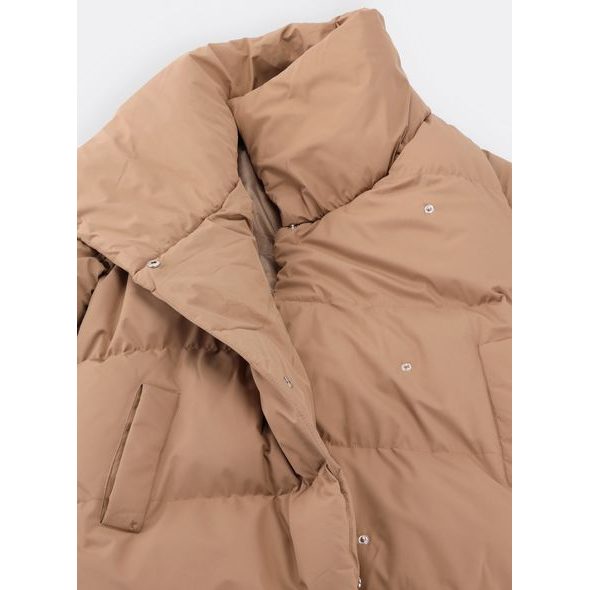 Dámská zimní bunda s páskem camel