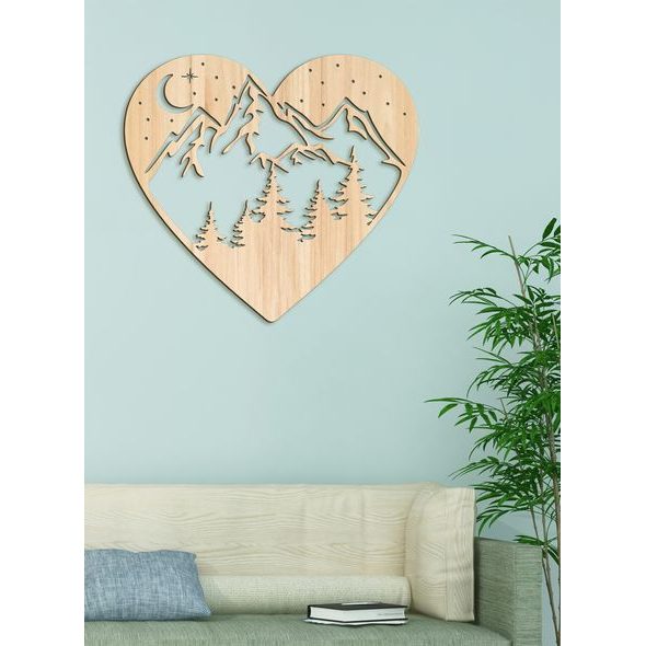 Dřevěný nástěnný obraz Láska k horám