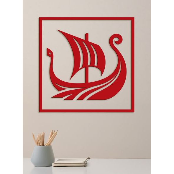 Dřevěný obraz Vikingská loď