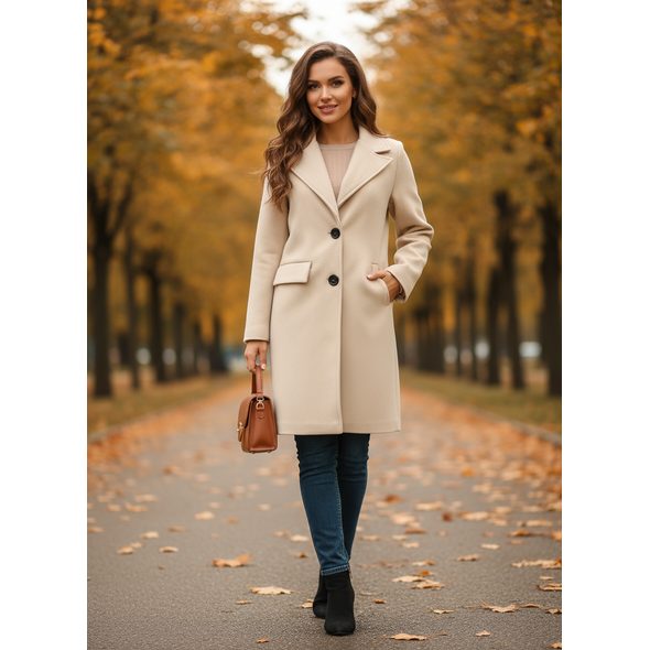 DÁMSKÝ KABÁT SMOTANOVÝ