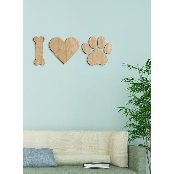 Drevený nápis "I ♥ DOG"