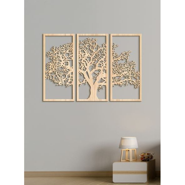 Třídílná nástěnná malba strom života