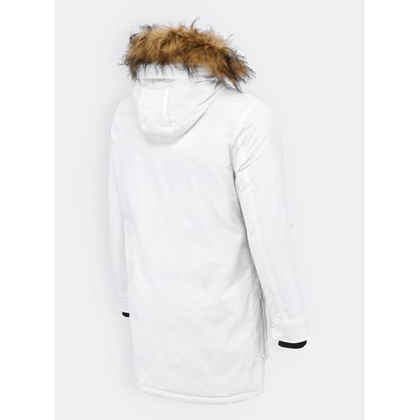 Pánska dlhá zimná bunda biela