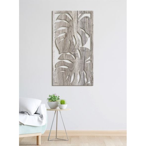 Dřevěný obrázek listí