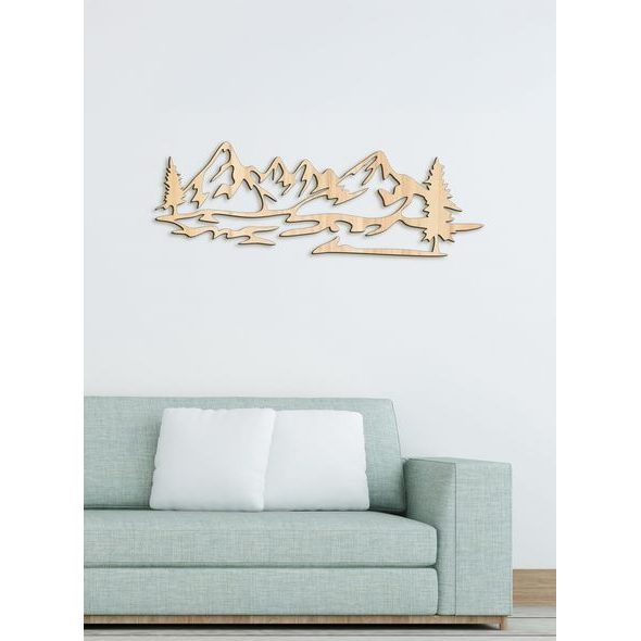 Dřevěný obraz Silueta hor