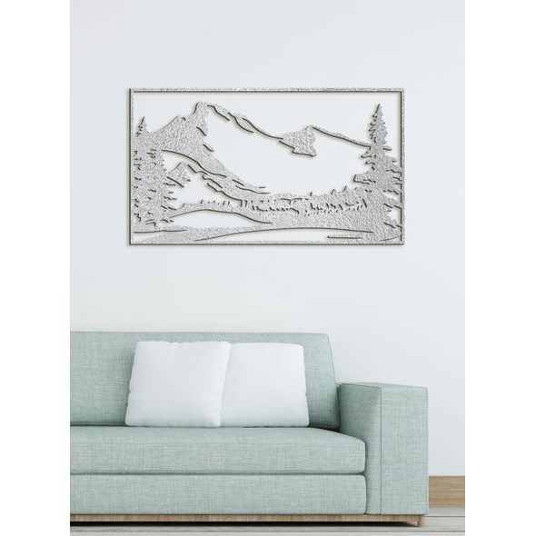 Dřevěný obraz ze dřeva Silueta hor