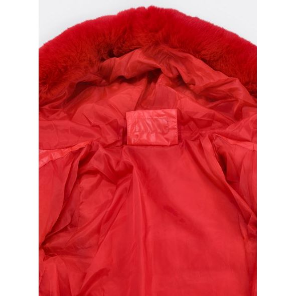 Dámska lesklá zimná bunda červená