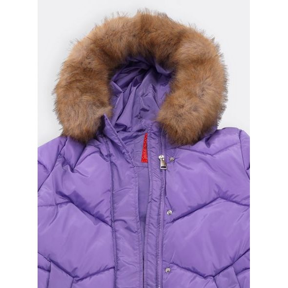 Dámská krátká prošívaná bunda fialová