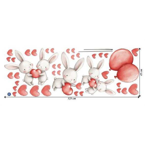 Zajačiky s balónikmi a srdiečkami