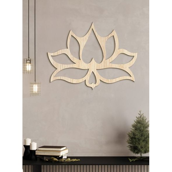 Dřevěný nástěnný obraz Flower LOTOS