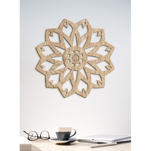 Moderní dřevěná mandala Kouzlo květiny