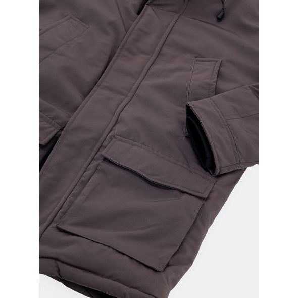 Pánská zimní bunda hnědá šedá