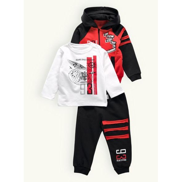 Dětská sportovní tepláková souprava červeno-černá