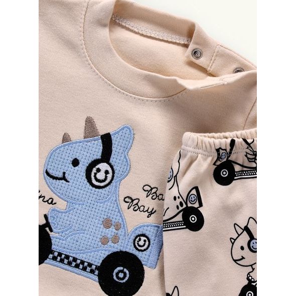 Detská tepláková súprava NOSOROŽEC krémová