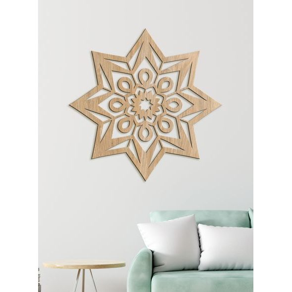 Moderní dřevěná mandala STAR
