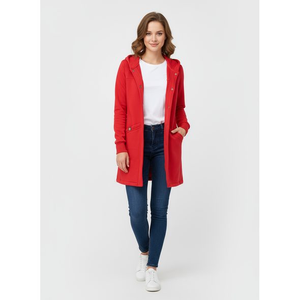 ČERVENÁ PREDĹŽENÁ DÁMSKA MIKINA